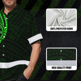 Hi Vis Hawaiian Shirt Reflective Tapes Green Turtle Polynesian Custom Name Safety Workwear For Workers, Truckers, Operators