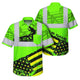 Green US Flag Roofer Hi-Vis Hawaiian Shirt