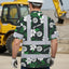 Green White Flowers Hi-Vis Hawaiian Shirt