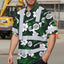 Green White Flowers Hi-Vis Hawaiian Shirt