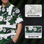 Green White Flowers Hi-Vis Hawaiian Shirt
