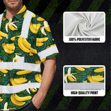 Hi Vis Hawaiian Shirt Reflective Tapes Green Yellow Banana Custom Name Safety Workwear For Workers, Truckers, Operators
