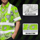 Grey And Green Neon Flowers Hi-Vis Hawaiian Shirt