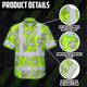 Grey And Green Neon Flowers Hi-Vis Hawaiian Shirt