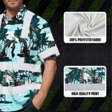 Hi Vis Hawaiian Shirt Reflective Tapes Grey Excavator Custom Name Safety Workwear For Workers, Truckers, Operators