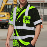 Hi Vis Hawaiian Shirt Reflective Tapes Hawaiian Polynesian Tribal