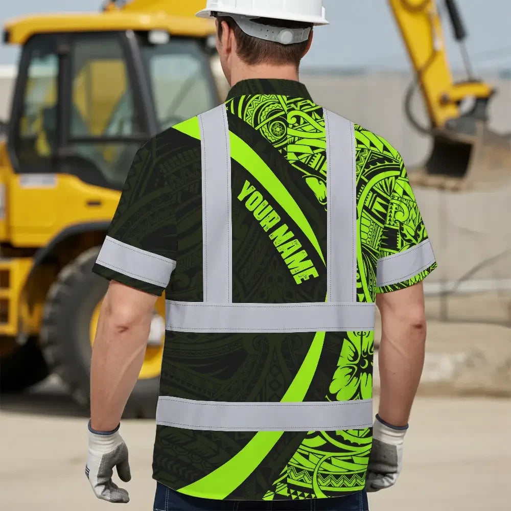 Choose Pack Hi Vis Hawaiian Shirt Reflective Tapes Hawaiian Polynesian Tribal