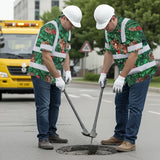 Hi Vis Hawaiian Shirt Reflective Tapes Hippo Flowers Custom Name Safety Workwear For Workers, Truckers, Operators