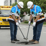 Hi Vis Hawaiian Shirt Reflective Tapes Light Blue Coconut Tree Custom Name Safety Workwear For Workers, Truckers, Operators