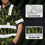 Choose Pack Hi Vis Hawaiian Shirt Reflective Tapes Lime Neon Flowers Custom Name Safety Workwear For Workers, Truckers, Operators