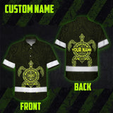 Hi Vis Hawaiian Shirt Reflective Tapes Lime Neon Hawaii Turtle Custom Name