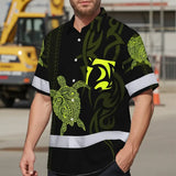Hi Vis Hawaiian Shirt Reflective Tapes Lime Neon Hawaiian Polynesian Tribal Custom Name