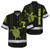 Hi Vis Hawaiian Shirt Reflective Tapes Lime Neon Hawaiian Polynesian Tribal Custom Name