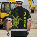 Hi Vis Hawaiian Shirt Reflective Tapes Lime Neon Hawaiian Polynesian Tribal Custom Name