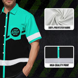 Hi Vis Hawaiian Shirt Reflective Tapes Mint Neon Uniform Custom Name And Logo