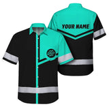 Hi Vis Hawaiian Shirt Reflective Tapes Mint Neon Uniform Custom Name And Logo