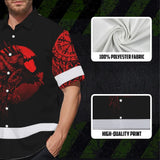 Hi Vis Hawaiian Shirt Reflective Tapes Moon Raven Viking Symbol Tattoo Custom Name Safety Workwear For Workers, Truckers, Operators