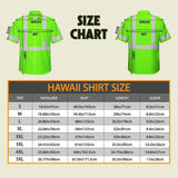 Hi Vis Hawaiian Shirt Reflective Tapes Neon Drink Tropical 2 Cocktail Beer Print Custom Name Safety Workwear For Workers, Truckers, Operators