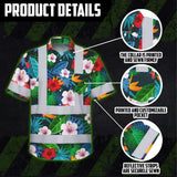 Hi Vis Hawaiian Shirt Reflective Tapes Neon Pink Flowers Custom Name