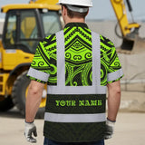 Hi Vis Hawaiian Shirt Reflective Tapes Octopus Hawaiian Polynesian Tribal Custom Name