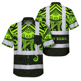 Hi Vis Hawaiian Shirt Reflective Tapes Octopus Hawaiian Polynesian Tribal Custom Name