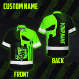 Hi Vis Hawaiian Shirt Reflective Tapes Operator Skull With Shadow Forklift Custom