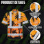 Orange And Black Flowers Hi-Vis Hawaiian Shirt