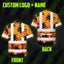 Orange And Black Flowers Hi-Vis Hawaiian Shirt