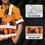 Orange And Black Flowers Hi-Vis Hawaiian Shirt