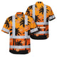 Orange And Black Flowers Hi-Vis Hawaiian Shirt