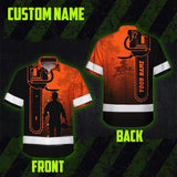 Hi Vis Hawaiian Shirt Reflective Tapes Orange Chainsaw Logger Custom Name Safety