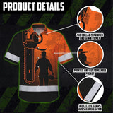 Hi Vis Hawaiian Shirt Reflective Tapes Orange Chainsaw Logger Custom Name Safety
