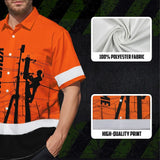 Hi Vis Hawaiian Shirt Reflective Tapes Orange Electrician Custom Name Safety