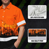 Hi Vis Hawaiian Shirt Reflective Tapes Orange Ironworker Custom Name Safety