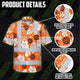 Orange Neon And White Flowers Hi-Vis Hawaiian Shirt
