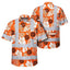 Orange Neon And White Flowers Hi-Vis Hawaiian Shirt