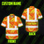 Orange Neon Bird of Paradise Hi-Vis Hawaiian Shirt
