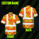 Orange Neon Bird of Paradise Hi-Vis Hawaiian Shirt