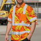 Orange Neon Bird of Paradise Hi-Vis Hawaiian Shirt