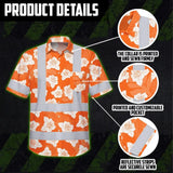 Hi Vis Hawaiian Shirt Reflective Tapes Orange Neon Flowers 2 Custom Name