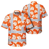 Hi Vis Hawaiian Shirt Reflective Tapes Orange Neon Flowers 2 Custom Name