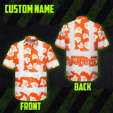 Hi Vis Hawaiian Shirt Reflective Tapes Orange Neon Flowers 2 Custom Name