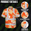 Orange Neon Flowers Bat Hi-Vis Hawaiian Shirt