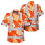Orange Neon Flowers Bat Hi-Vis Hawaiian Shirt