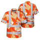 Orange Neon Flowers Bat Hi-Vis Hawaiian Shirt