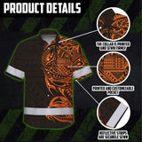 Hi Vis Hawaiian Shirt Reflective Tapes Orange Neon Hawaiian Polynesian Tribal Custom Name