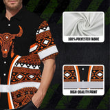 Hi Vis Hawaiian Shirt Reflective Tapes Orange Neon Skull Native Custom Name Safety Workwear For Workers, Truckers, Operators