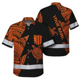 Hi Vis Hawaiian Shirt Reflective Tapes Orange Neon Turtle Hawaii Custom Name