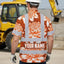 Orange Neon White Protea Hi-Vis Hawaiian Shirt