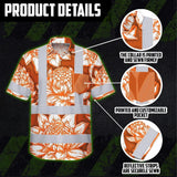 Hi Vis Hawaiian Shirt Reflective Tapes Orange Neon White Protea Custom Name Safety Workwear For Workers, Truckers, Operators